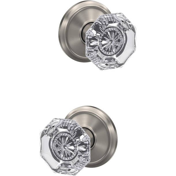 Schlage Alexandria HallCloset and BedBath Glass Knob with Camelot